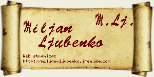 Miljan Ljubenko vizit kartica